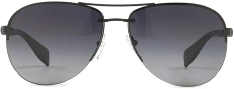 Prada Linea Rossa PS 56MS DG05W1 Black Metal Aviator .